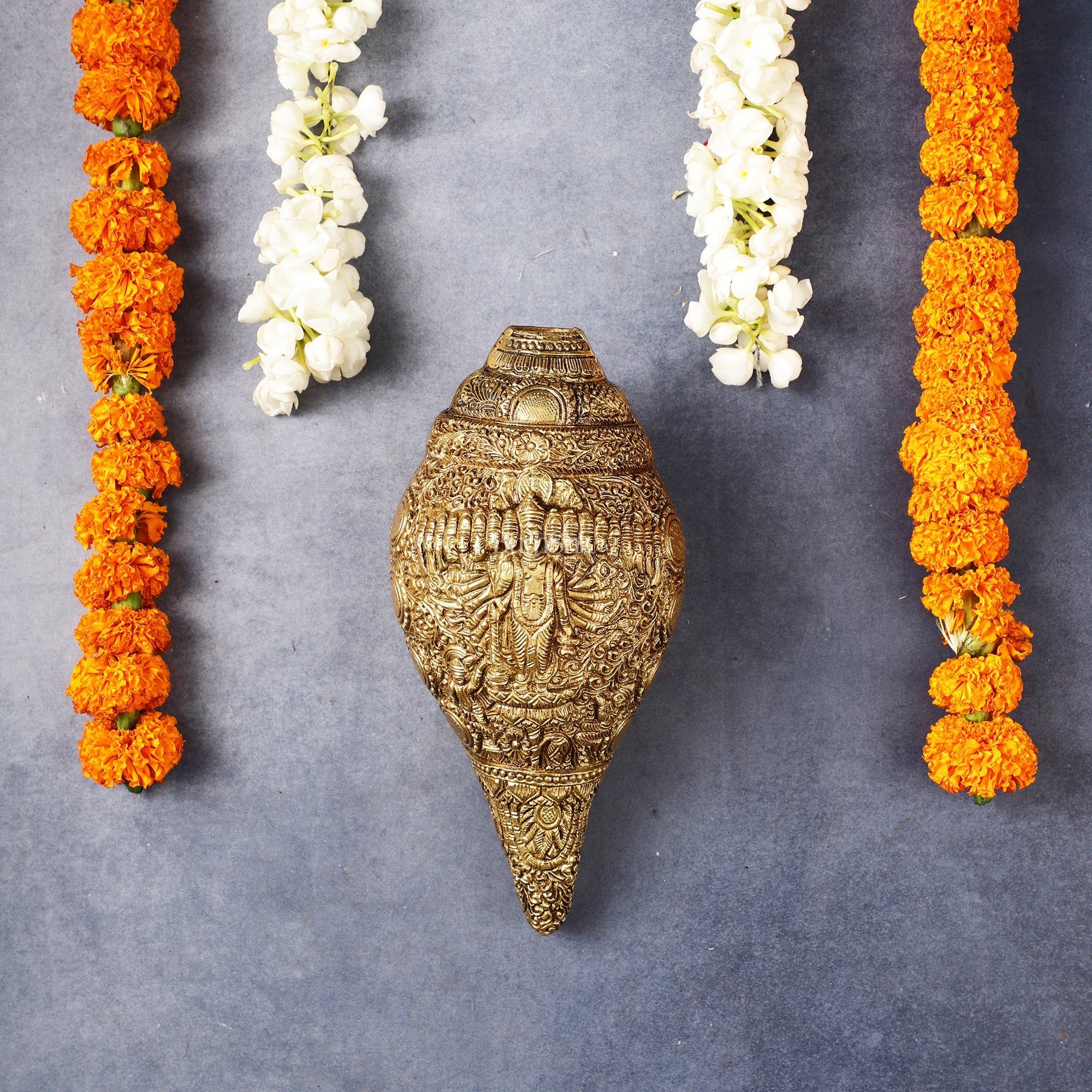 Vishnu Roop In Geeta Buy Brass Vishnu Virat Roop Vishwaroopam Shankh Conch 8.5 inch antique ...