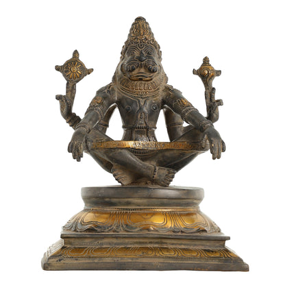 Brass Yog Narsimha Statue 11" - Budhshiv.com