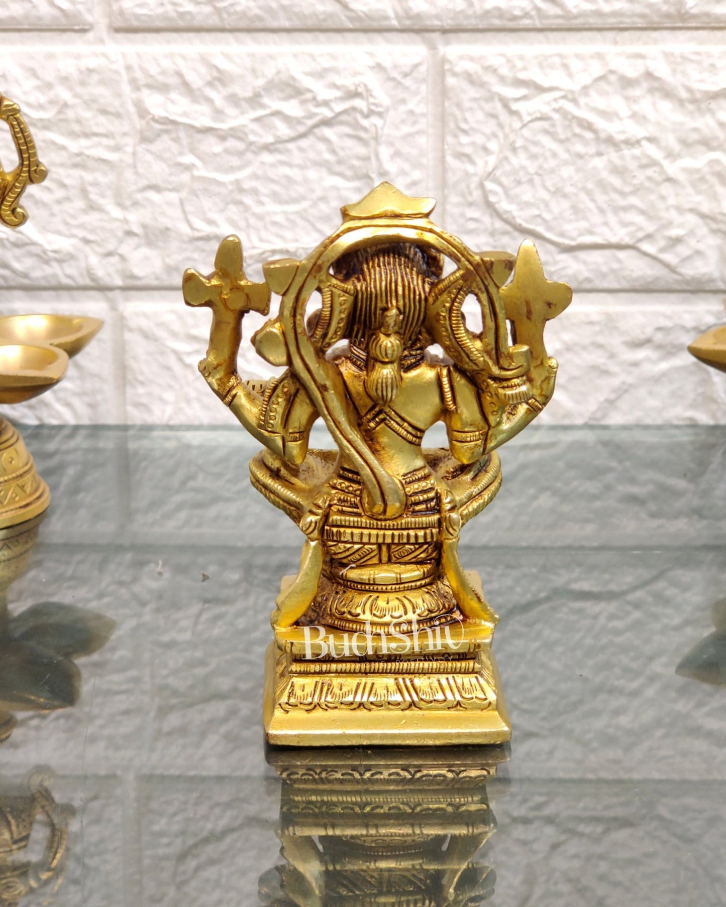 Brass Yogacharya Hanuman 4" - Budhshiv.com