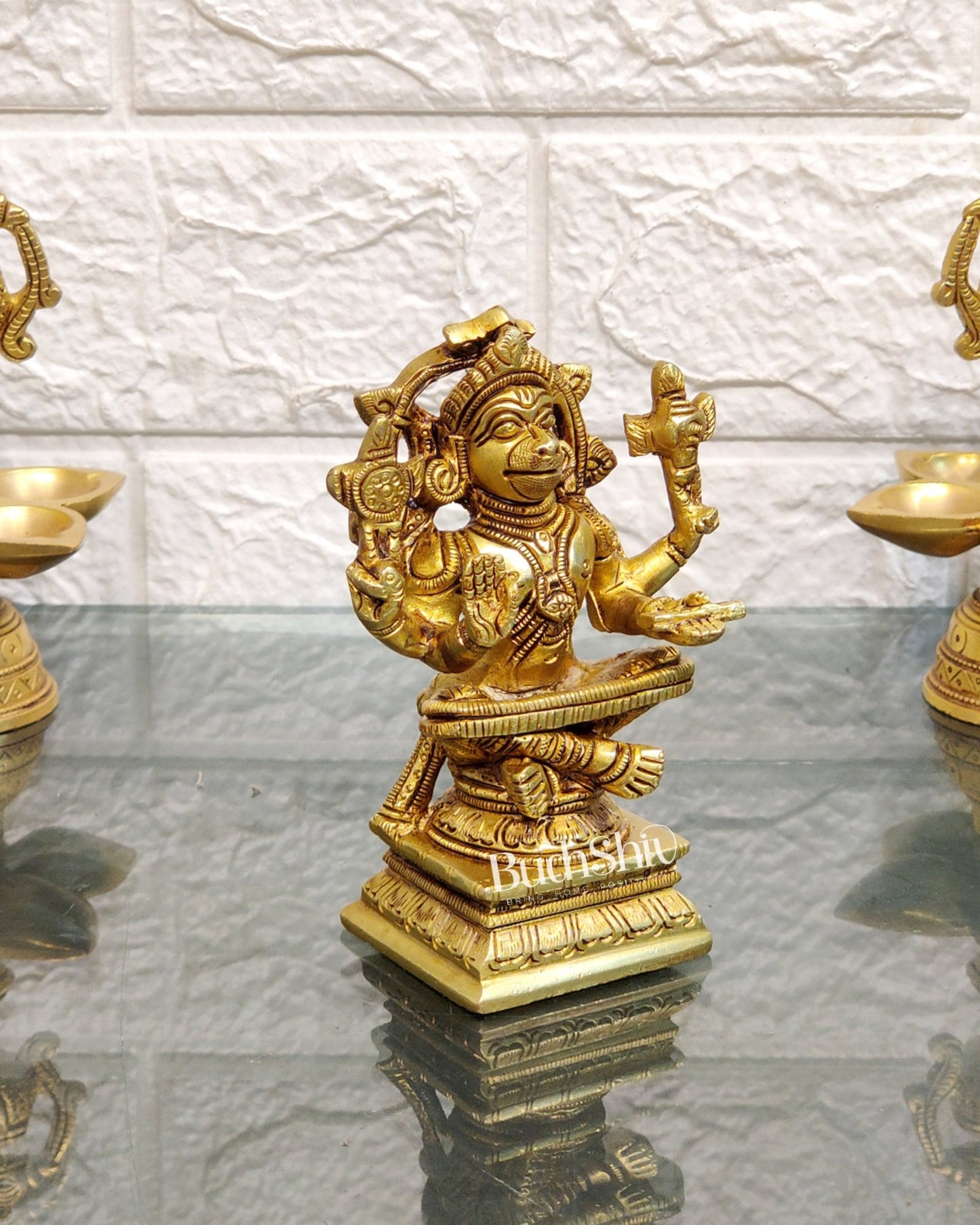 Brass Yogacharya Hanuman 4" - Budhshiv.com