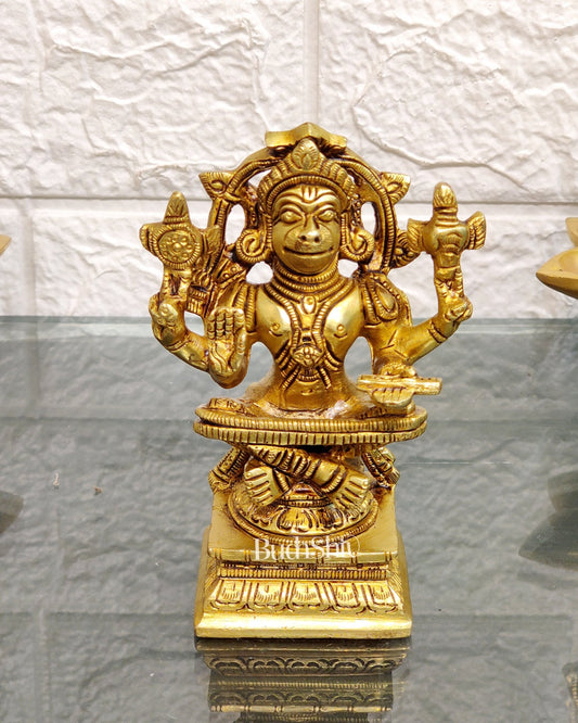 Brass Yogacharya Hanuman 4" - Budhshiv.com