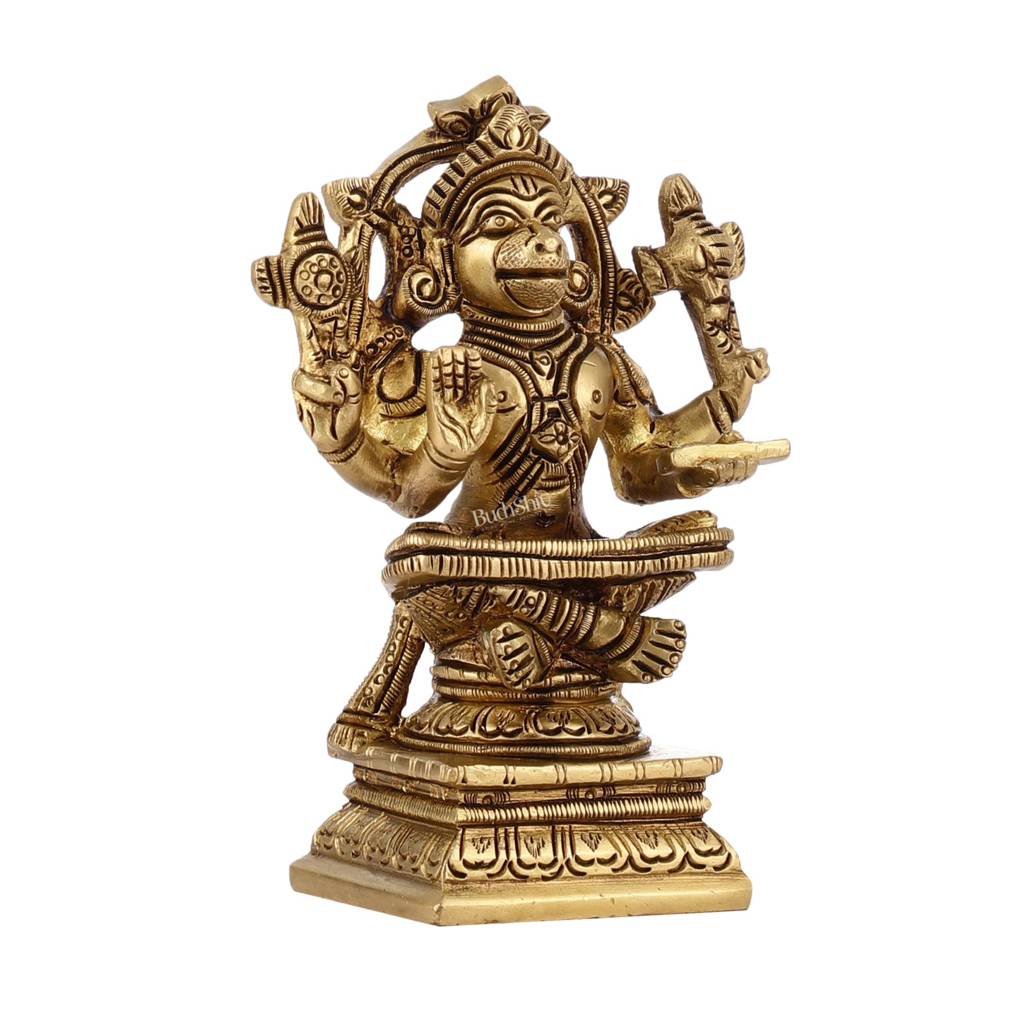 Brass Yogacharya Hanuman 4" - Budhshiv.com