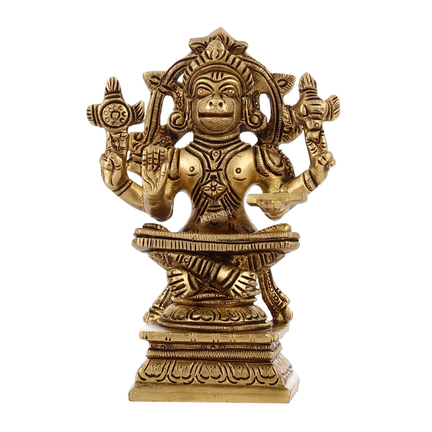 Brass Yogacharya Hanuman 4" - Budhshiv.com