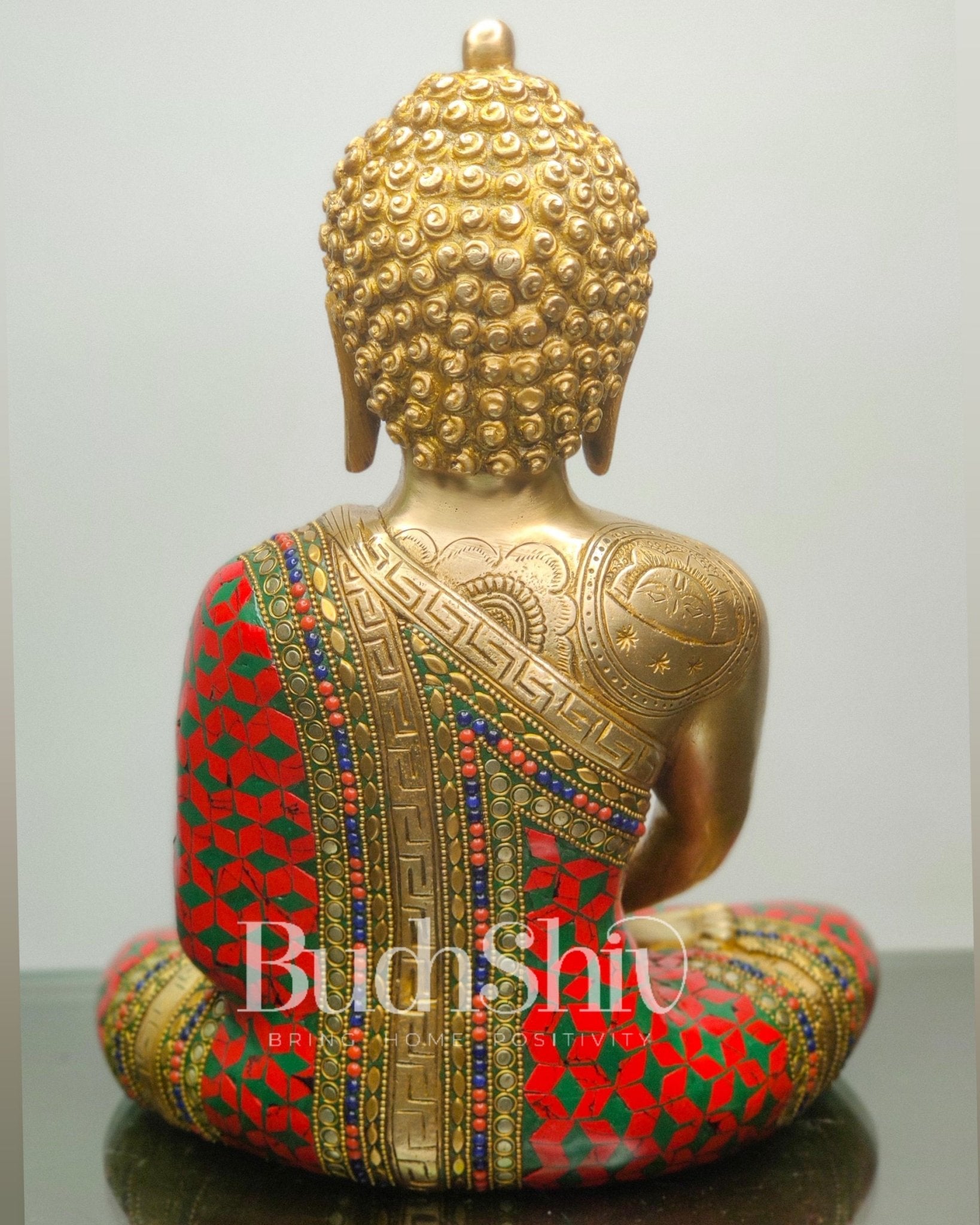Buddha Brass Idol buddha meditation 12 inches - Budhshiv.com