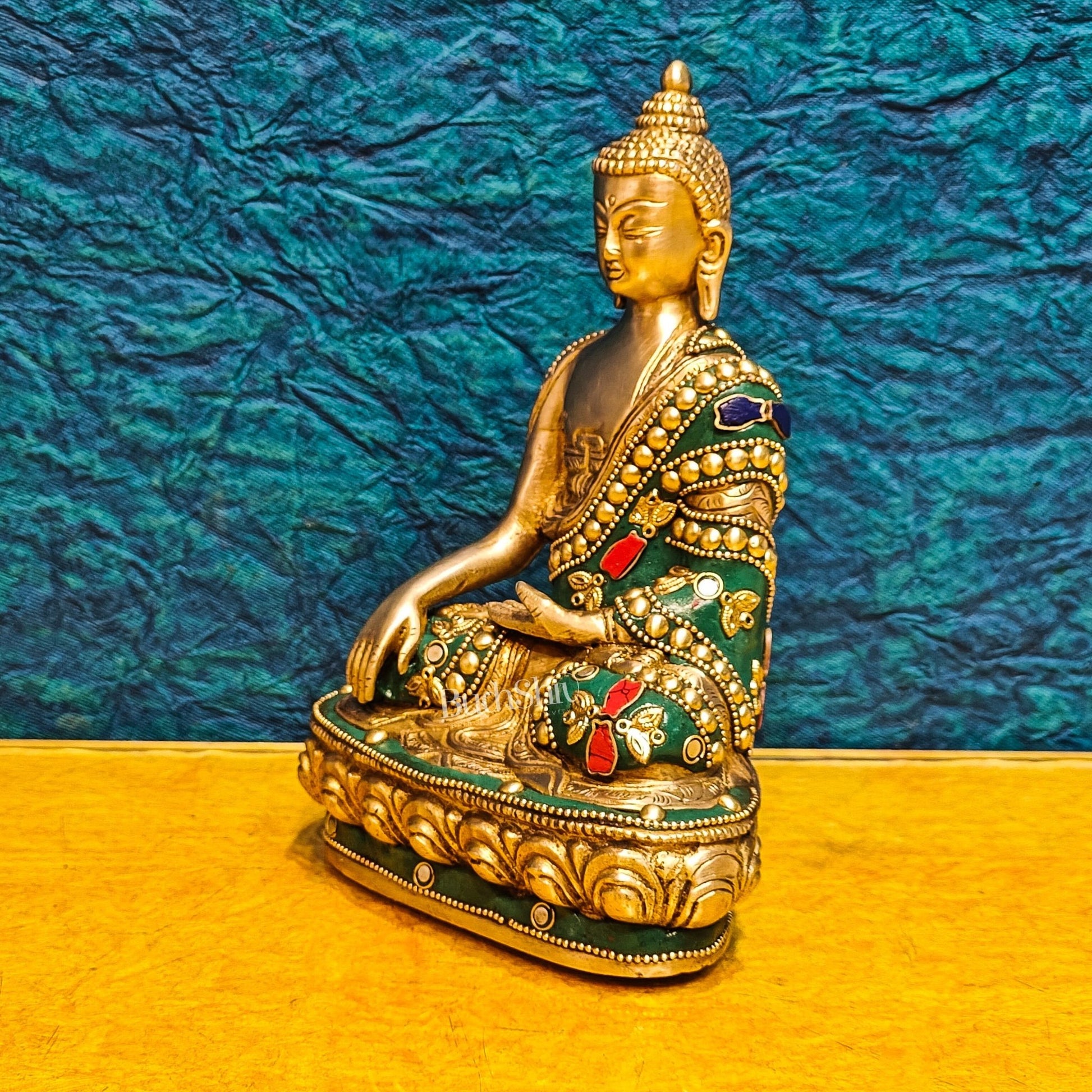 Buddha Brass idol Sakhyamuni 7.5" - Budhshiv.com