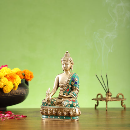Buddha Brass idol Sakhyamuni 7.5" - Budhshiv.com