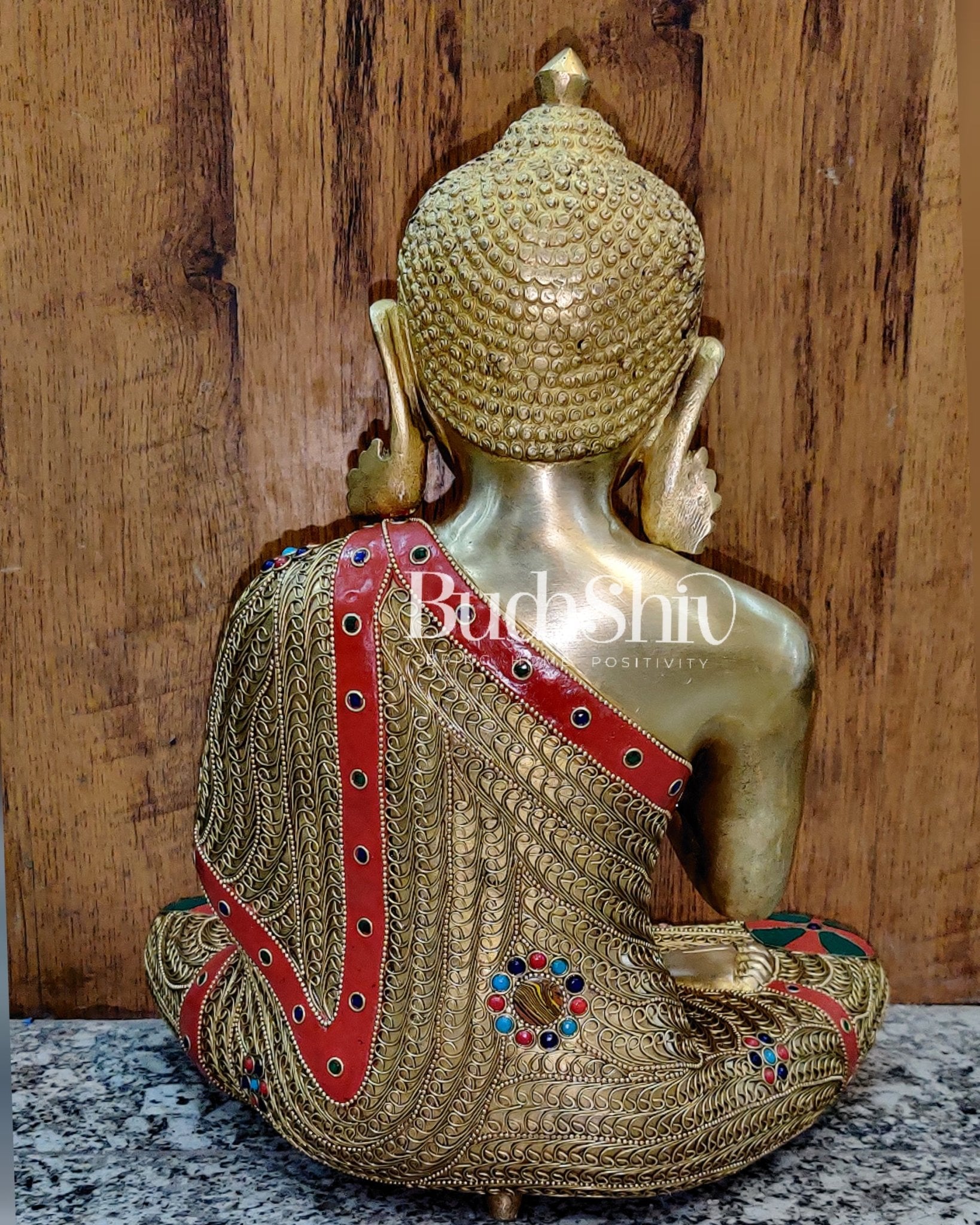 Buddha Statue with unqiue Brass Wire work 18 inches - Budhshiv.com