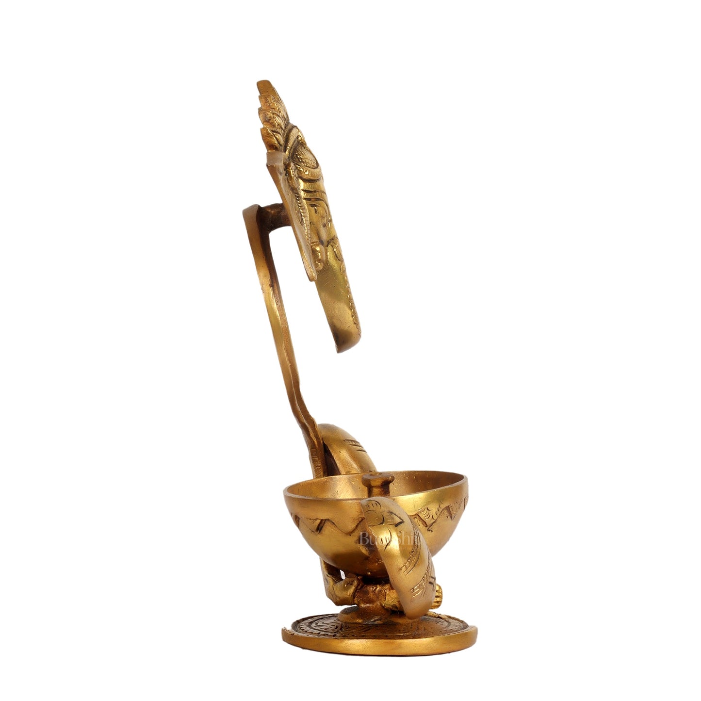 Buy Brass Abstract Ganesha with Engraved Design Diya - BudhShiv - Budhshiv.com