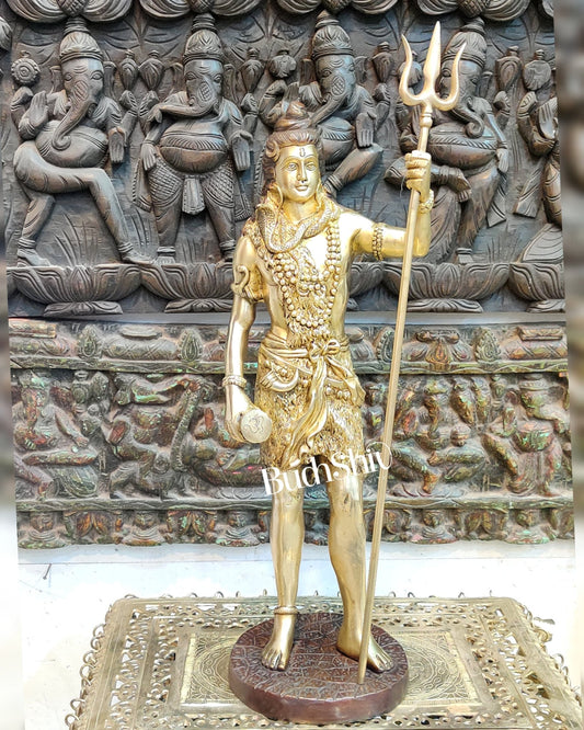 Buy Brass Fine Quality Standing Shiva Statue 23" Height - Budhshiv.com