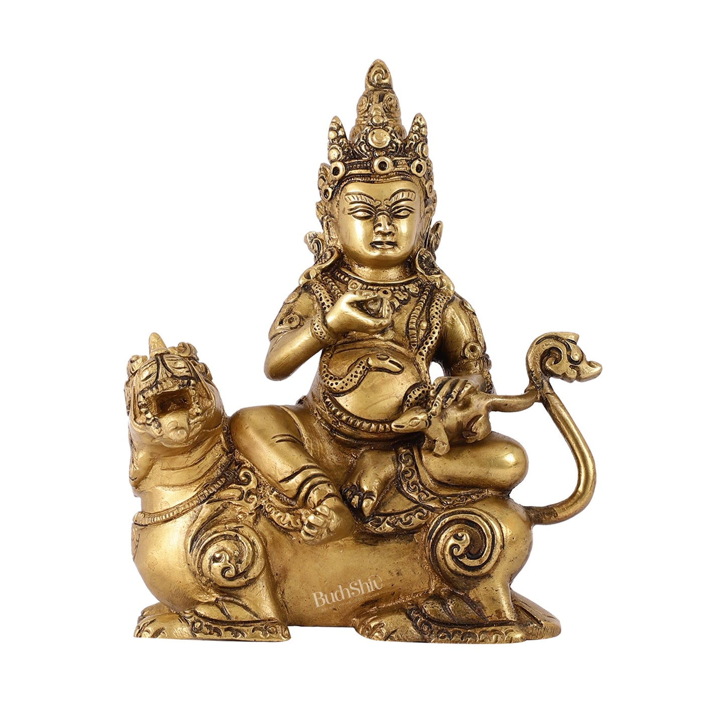 Buy Brass Kubera Idol - 6" Height | Deity of Wealth | Handcrafted - Budhshiv.com