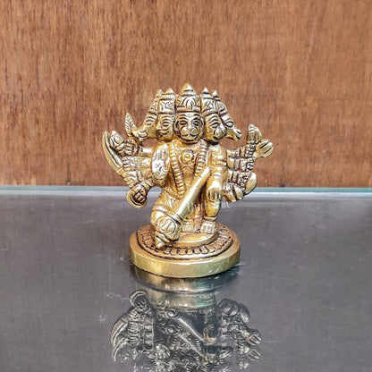 Buy Handcrafted Small Panchmukhi Hanuman Idol | Superfine Brass | - Budhshiv.com