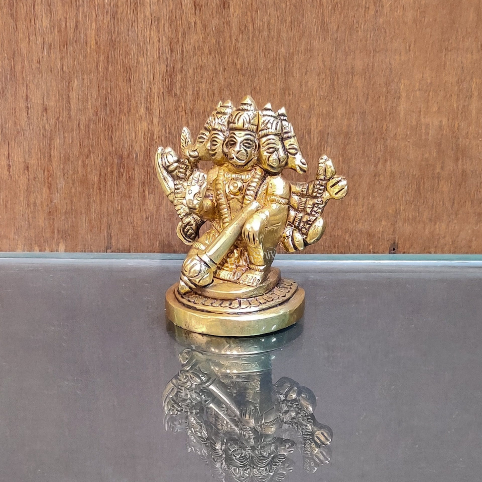 Buy Handcrafted Small Panchmukhi Hanuman Idol | Superfine Brass | - Budhshiv.com