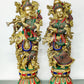 Captivating Handmade Brass Radha krishna Idol 29 inch - Budhshiv.com