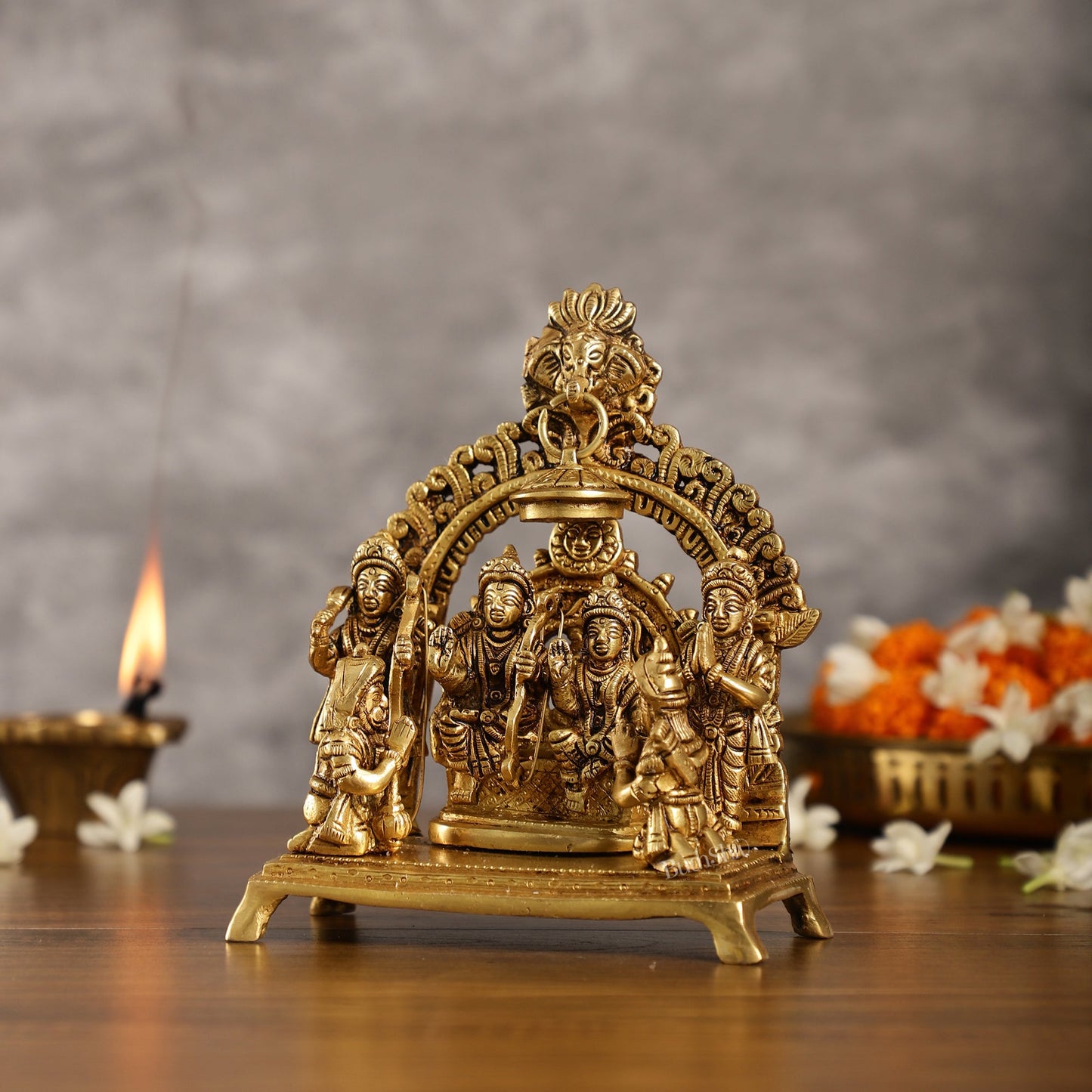 Complete Brass Ram Darbar Idol with All Brothers | Height 7 inch - Budhshiv.com