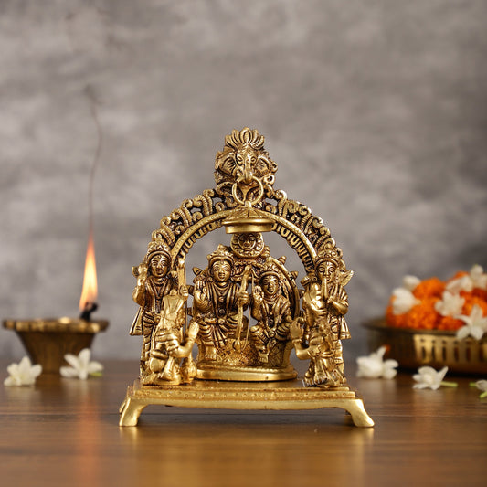Complete Brass Ram Darbar Idol with All Brothers | Height 7 inch - Budhshiv.com