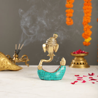 Contemporary Brass Pagadi Ganesha Idol | 7 inch - Budhshiv.com