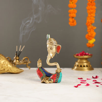 Contemporary Brass Pagadi Ganesha Idol | 7 inch - Budhshiv.com