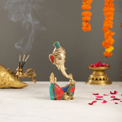 Contemporary Brass Pagadi Ganesha Idol | 7 inch - Budhshiv.com