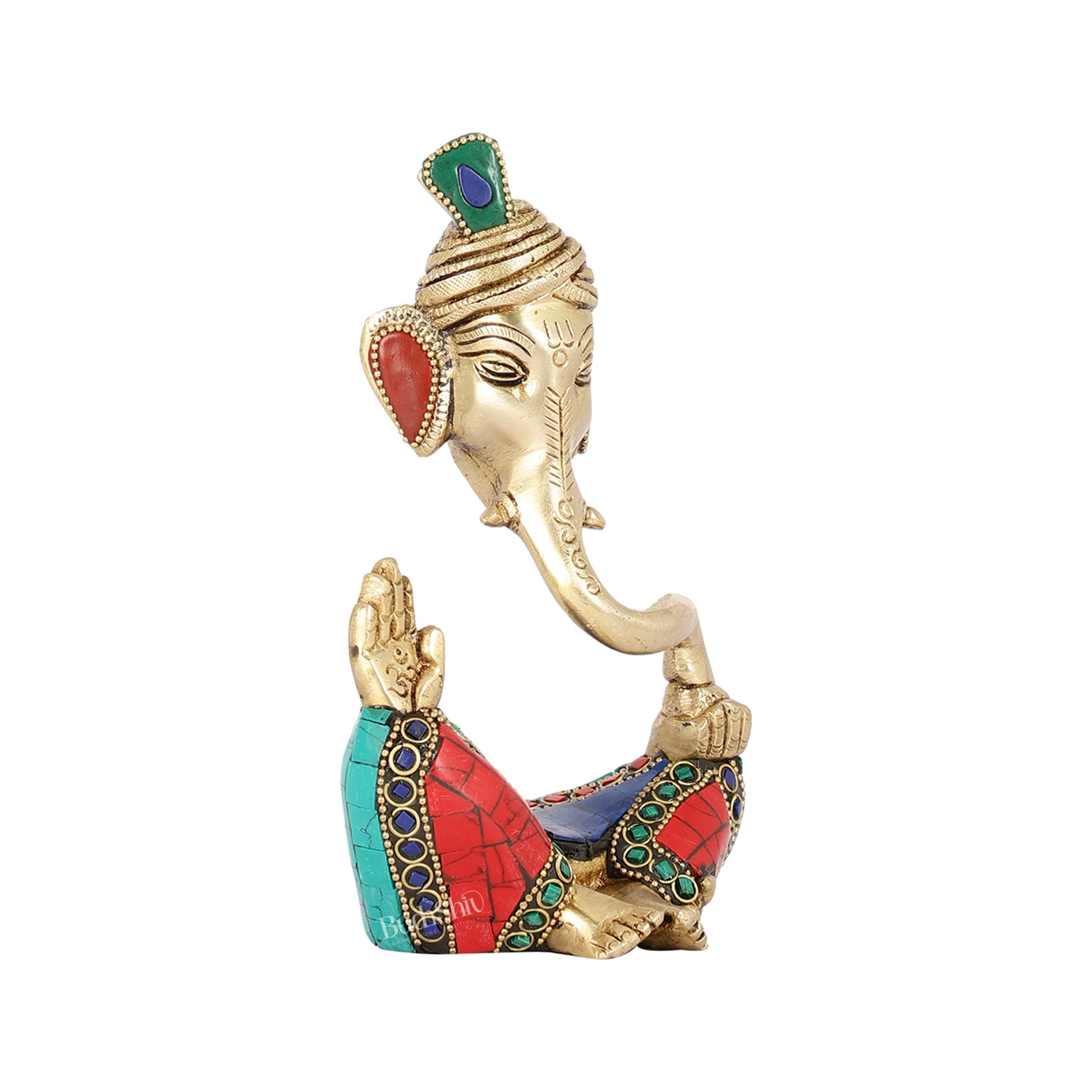 Contemporary Brass Pagadi Ganesha Idol | 7 inch - Budhshiv.com