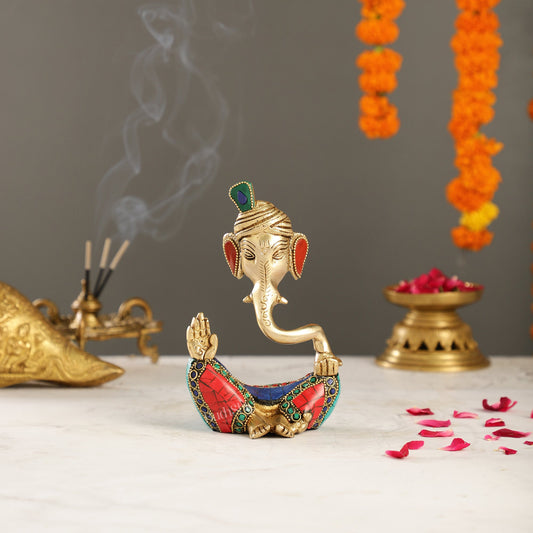 Contemporary Brass Pagadi Ganesha Idol | 7 inch - Budhshiv.com