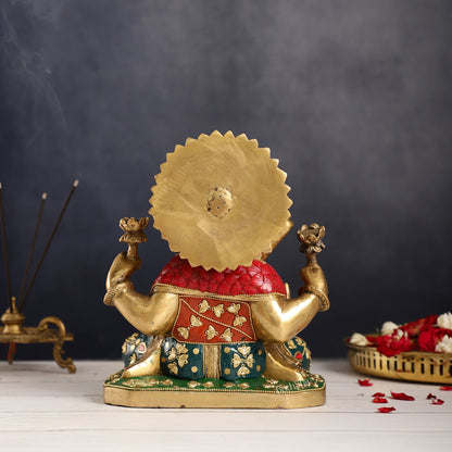 Dagdusheth Ganpati Brass Statue stonework - Budhshiv.com