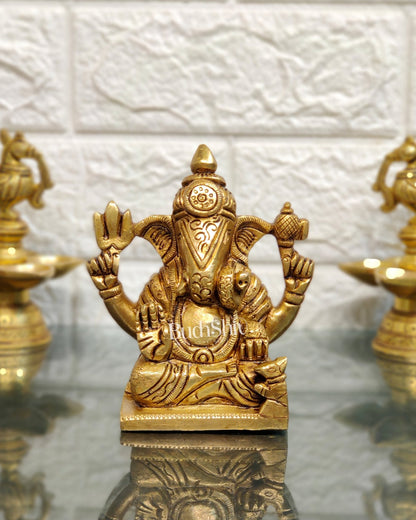 Dagdusheth Ganpati Brass Statue - Budhshiv.com