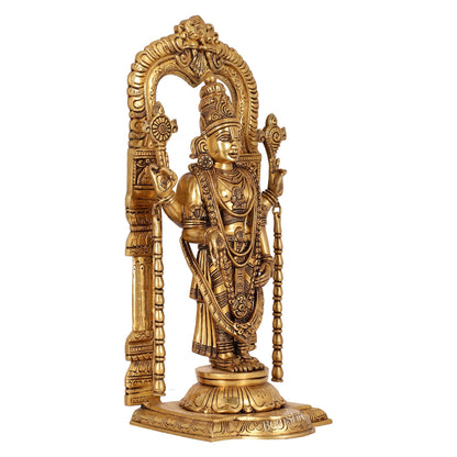 Divine 17-Inch Superfine Brass Tirupati Balaji Statue | Lord Venkateshwara - Budhshiv.com