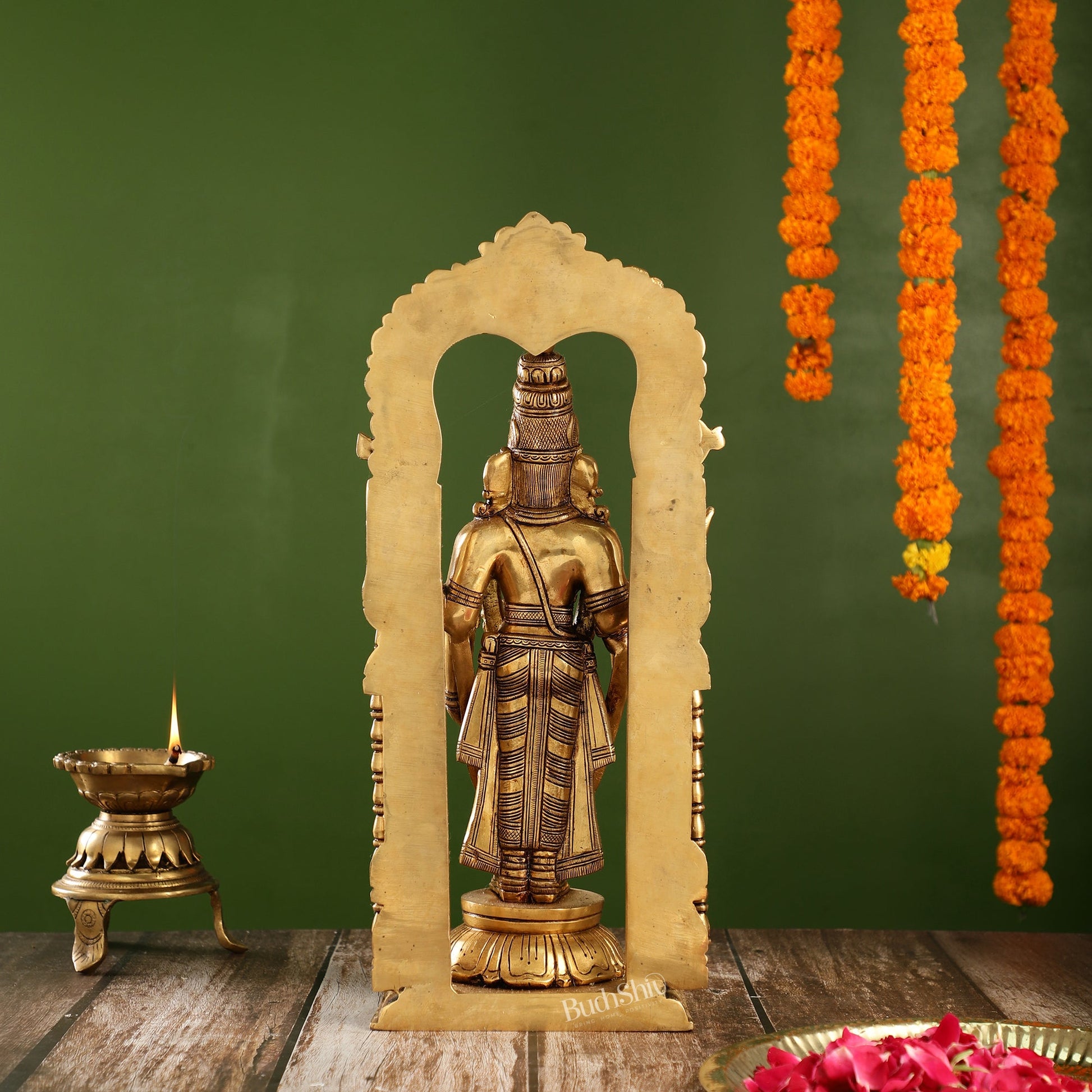 Divine 17-Inch Superfine Brass Tirupati Balaji Statue | Lord Venkateshwara - Budhshiv.com