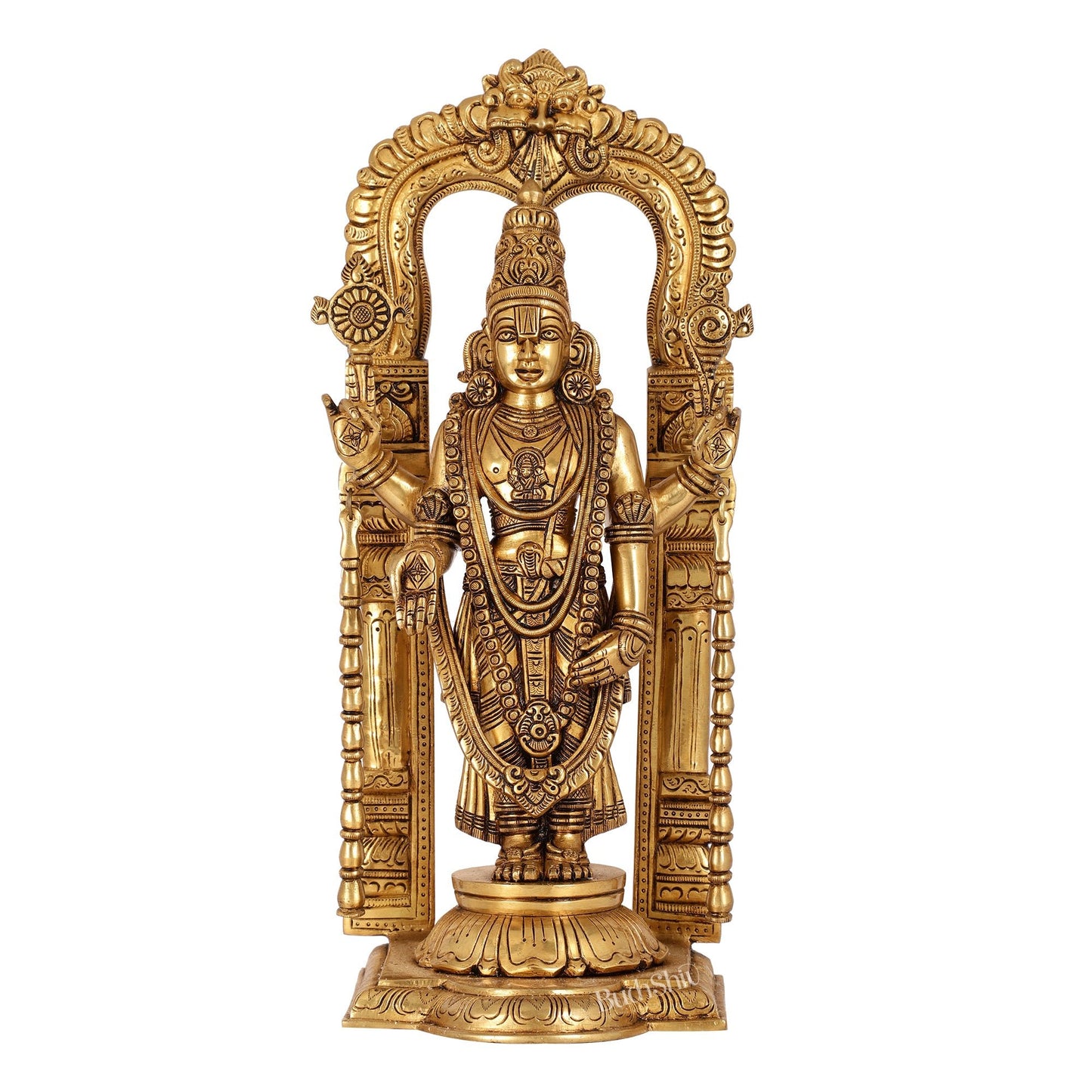 Divine 17-Inch Superfine Brass Tirupati Balaji Statue | Lord Venkateshwara - Budhshiv.com