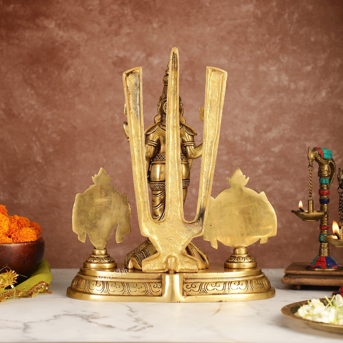 Divine Brass Idol of Lord Tirupati Balaji with Shankh Chakra | 14.5 Inch - Budhshiv.com