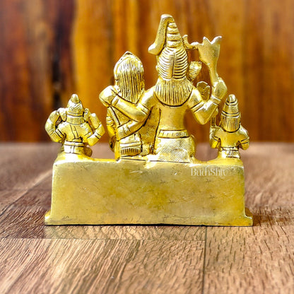 Divine Brass Shiv Parivar Statue 4" - Budhshiv.com