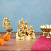 Divine Brass Shiv Parivar Statue 4" - Budhshiv.com