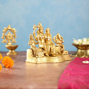 Divine Brass Shiv Parivar Statue 5" - Budhshiv.com