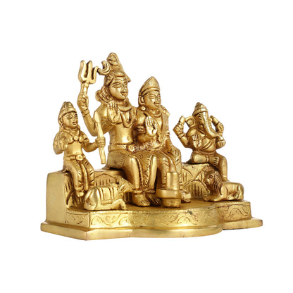 Divine Brass Shiv Parivar Statue 5" - Budhshiv.com