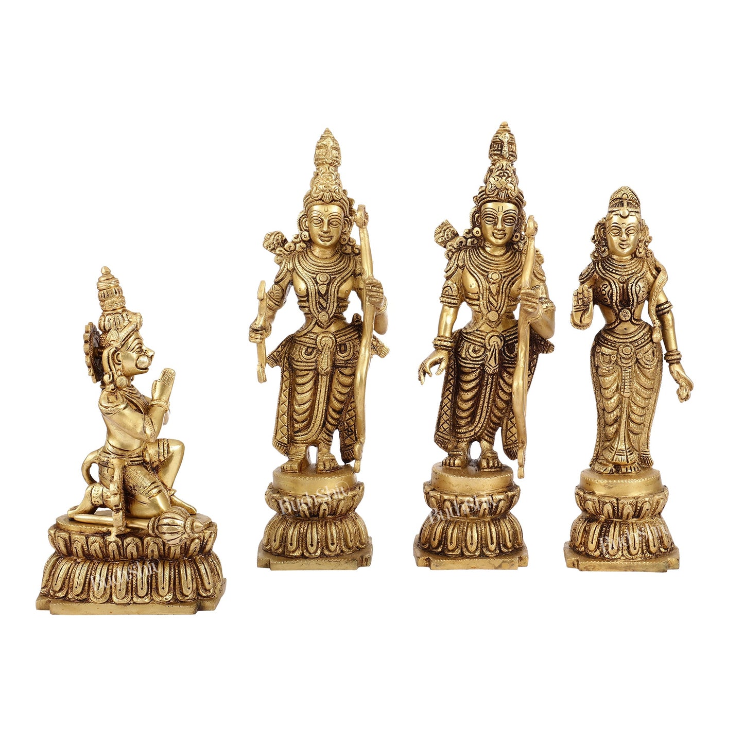 Divine Handcrafted Superfine Brass Ram Darbar Set 12 inch - Budhshiv.com