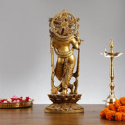 Divine Krishna Handcrafted Statue antique finish 20" - Budhshiv.com