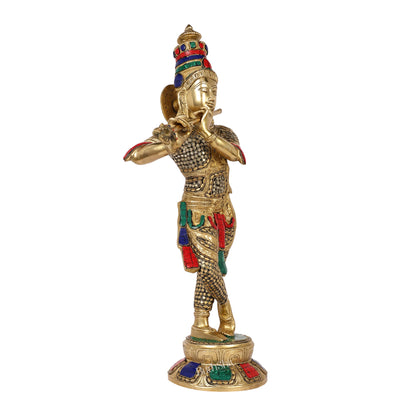 Divine Krishna Idol | Superfine Brass Height 23 Inch - Budhshiv.com