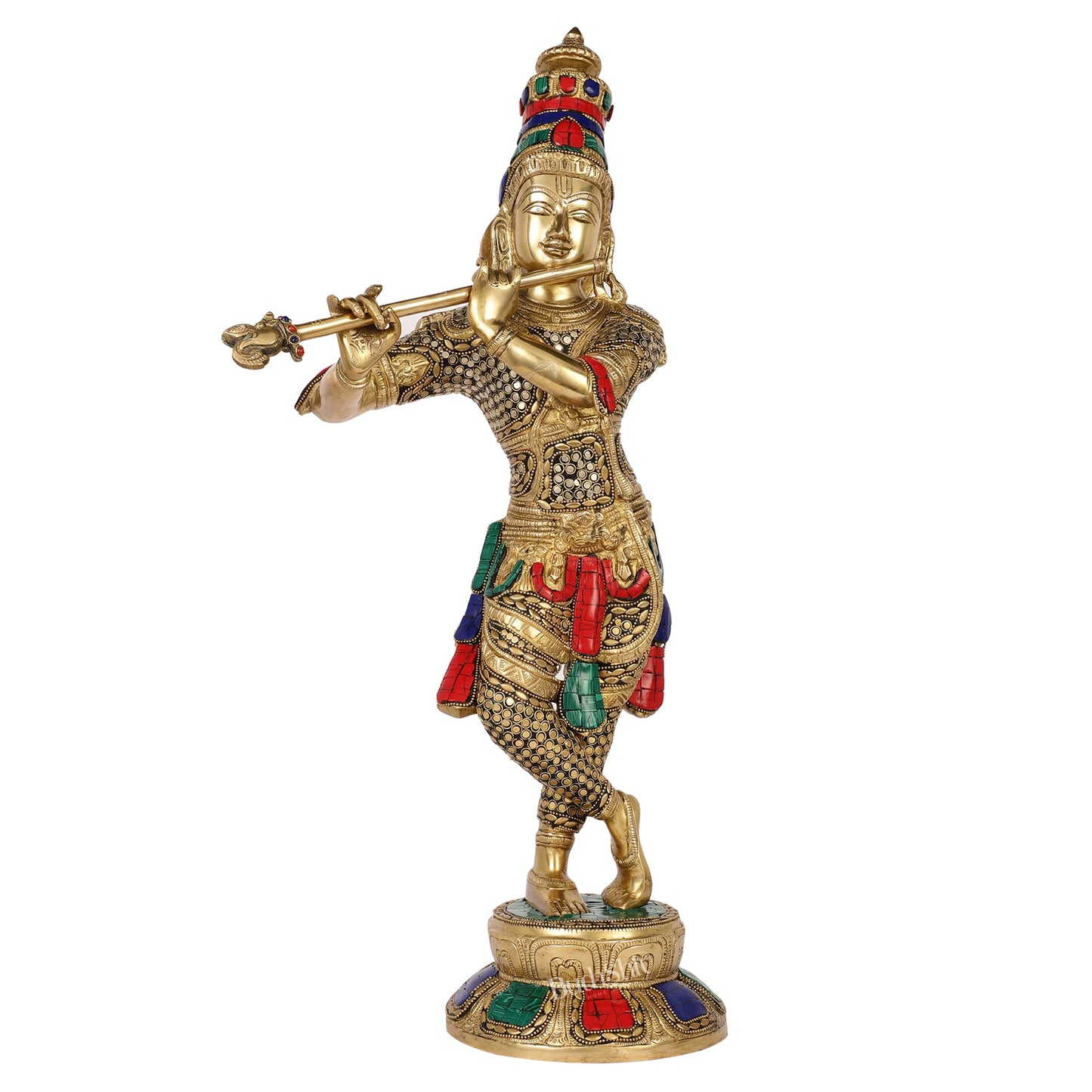 Divine Krishna Idol | Superfine Brass Height 23 Inch - Budhshiv.com