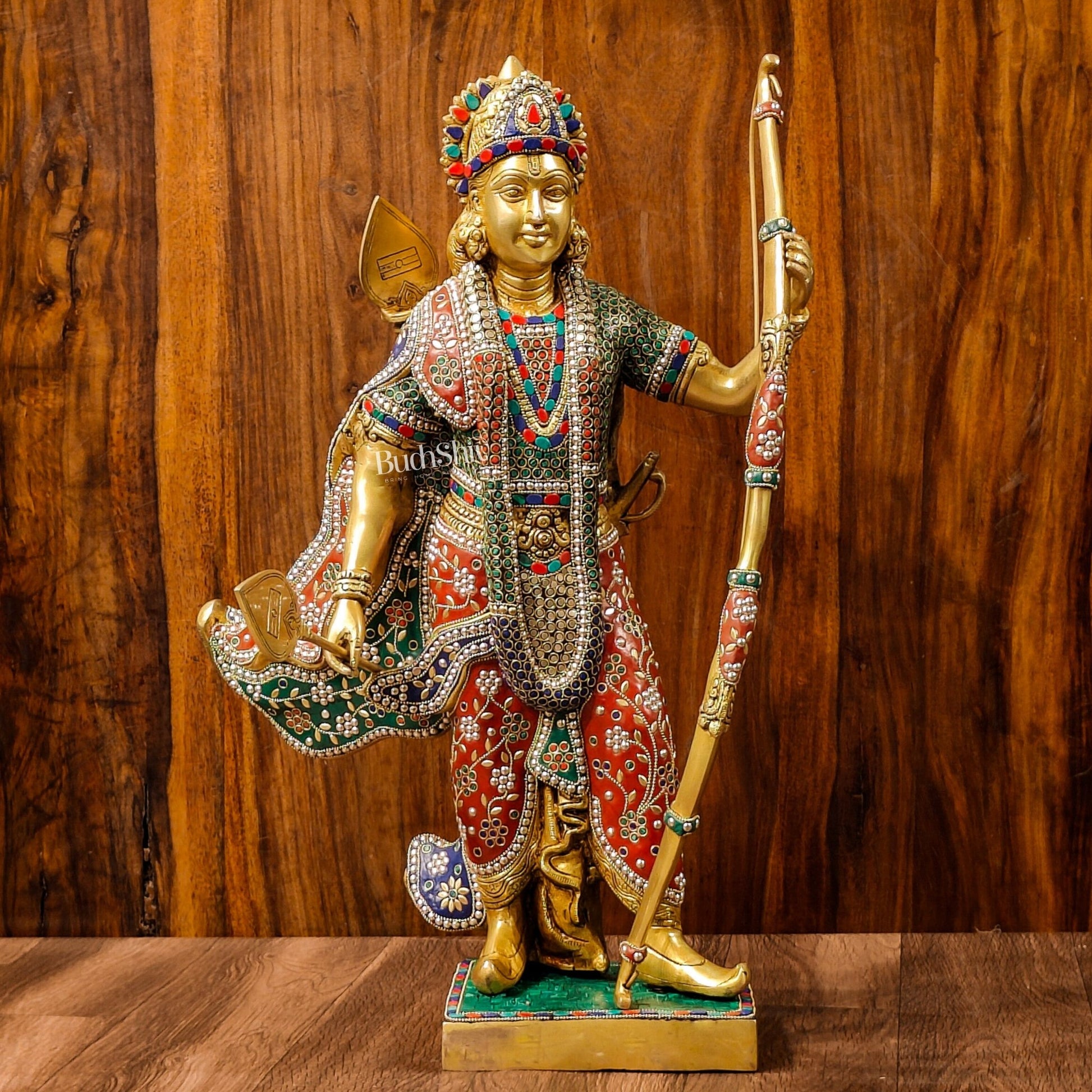 Buy Divine Lord Rama Brass Statue with Stonework - 26 Inch