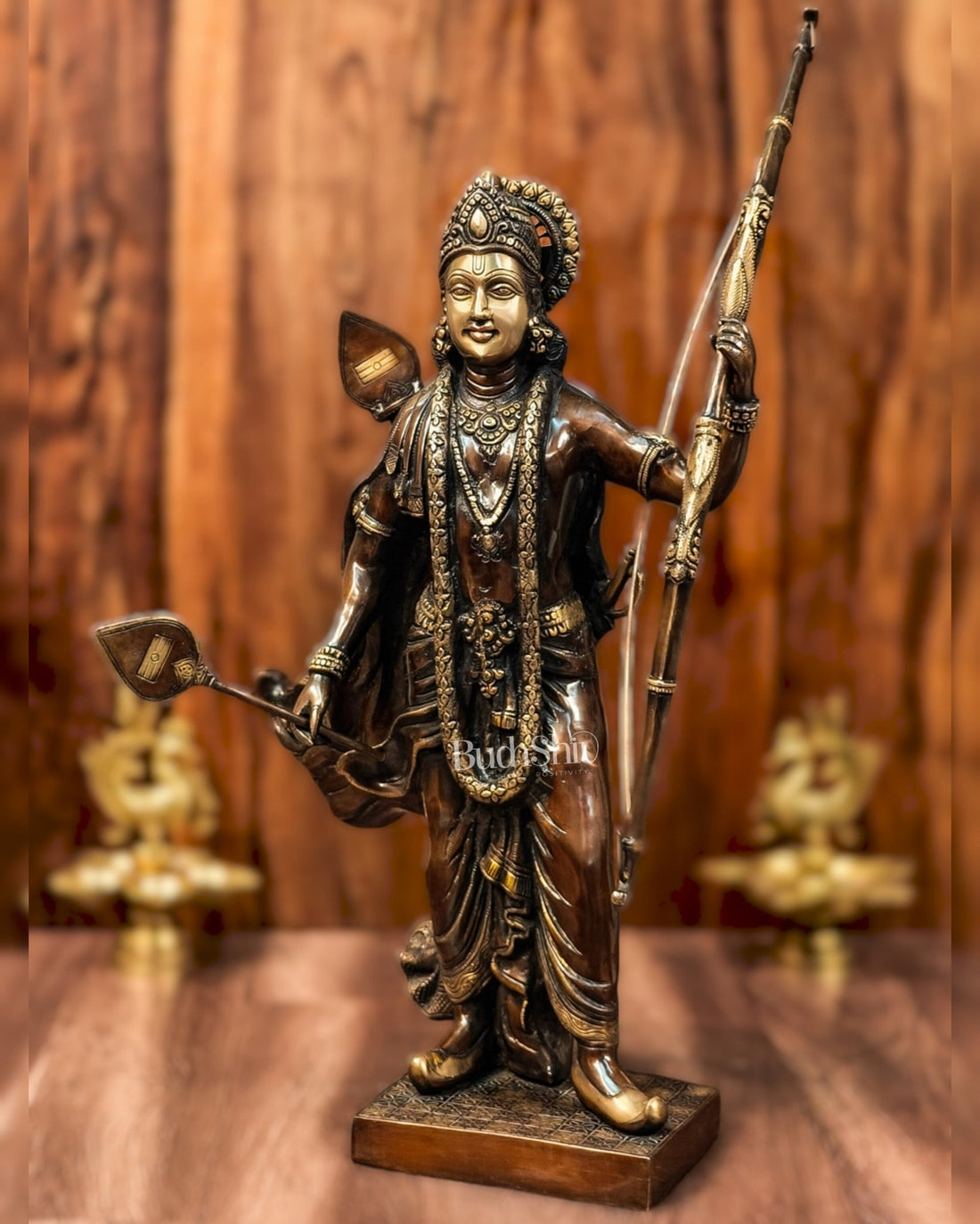 Divine Superfine Brass Lord Rama Statue Brown Gold - 26 inch – Budhshiv.com