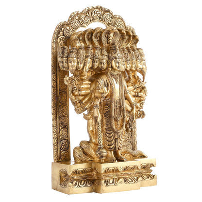 Divine Vishwaroopam of Lord Vishnu Statue | Superfine Brass | 14.5 Inch - Budhshiv.com