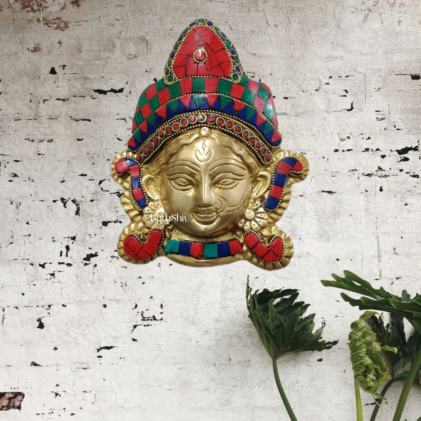 Durga Maa Face Wall Mount Stonework - Budhshiv.com