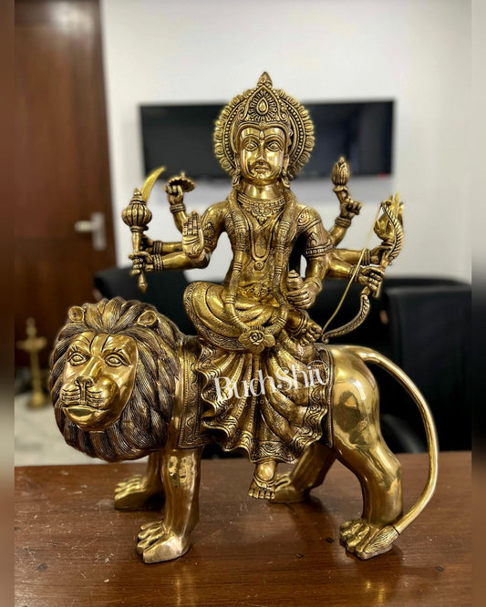 Durga Superfine Brass Statue 24" - Budhshiv.com