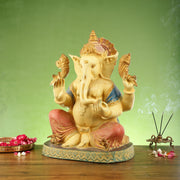 Elegant 21.5 Inch Ganesha Brass Statue with Meticulous Craftsmanship - Budhshiv.com