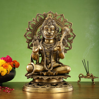 Elegant Brass Lord Hanuman Statue - 18 inch - Budhshiv.com