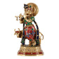 Exquisite 10-Inch Brass Krishna with Cow Stonework - Budhshiv.com
