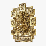 Exquisite Brass Ganesha Wall Hanging - 7 Inch - Budhshiv.com