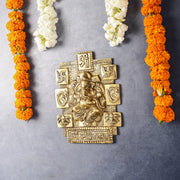Exquisite Brass Ganesha Wall Hanging - 7 Inch - Budhshiv.com