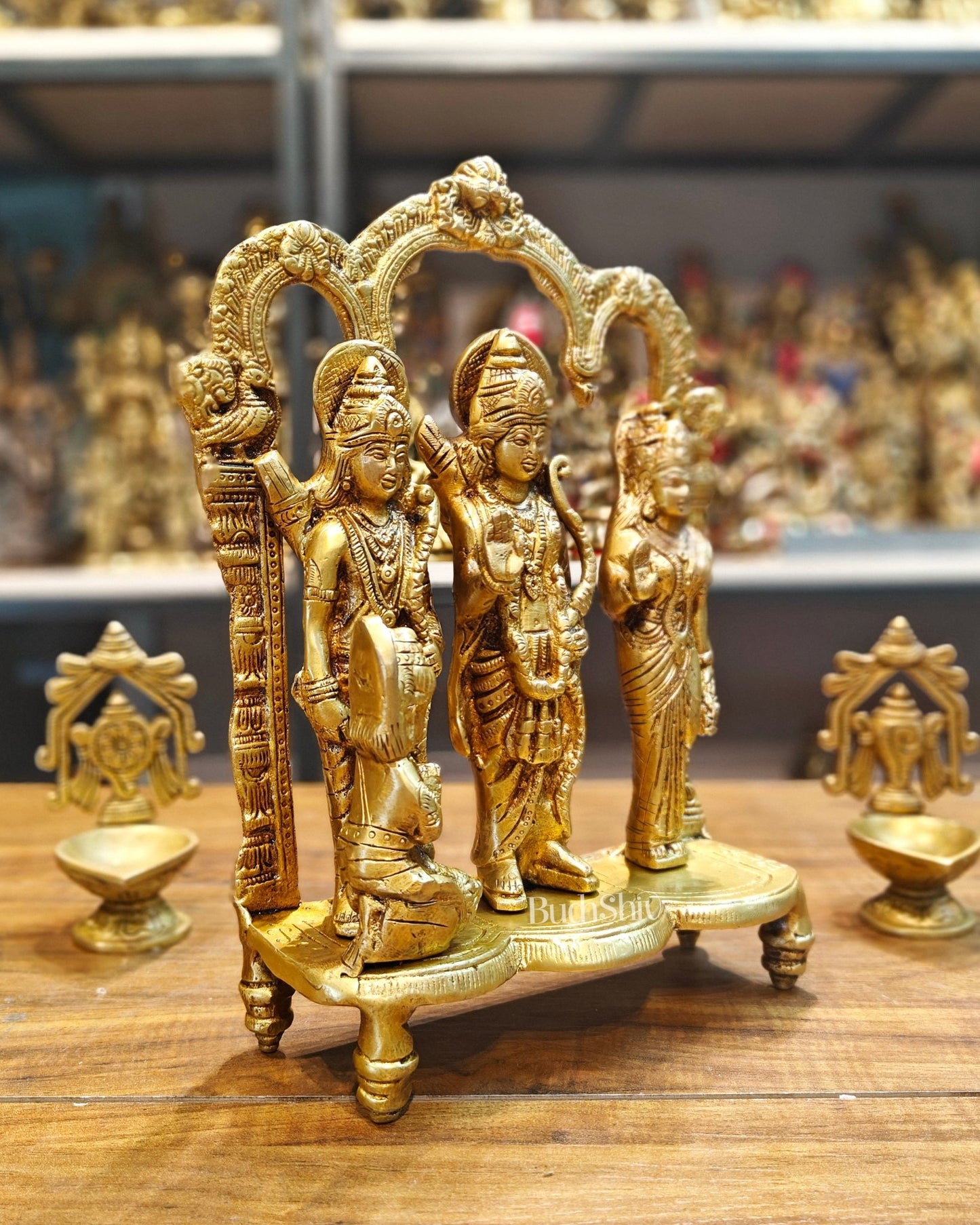 Exquisite Brass Ram Darbar idol 11 Inch - Budhshiv.com