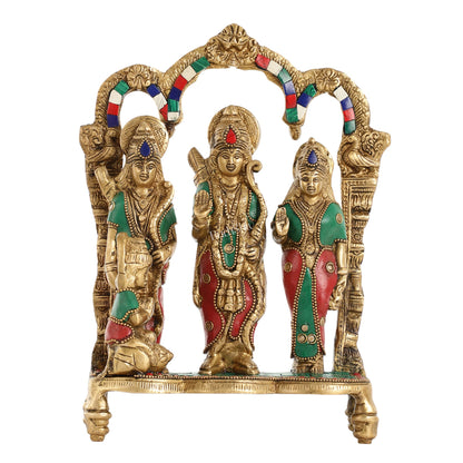 Exquisite Brass Ram Darbar idol 11 Inch - Budhshiv.com